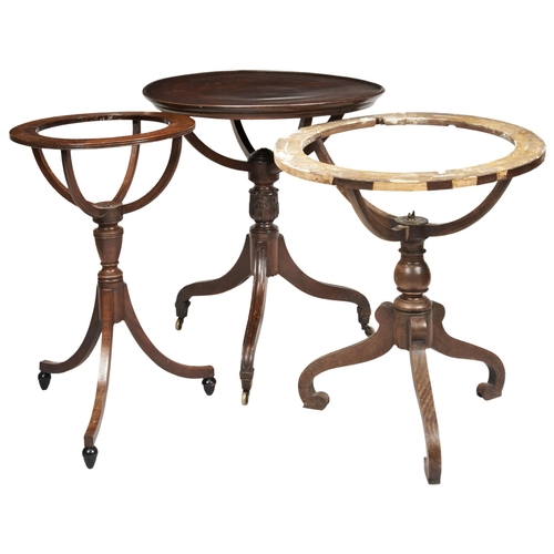 1489 - AN EARLY 19TH CENTURY GLOBE STAND WITH TRIPOD BASE (Distressed), a globe stand now remodelled as a t... 