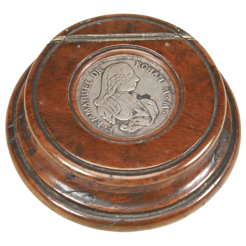 1953 - A BOX MOUNTED WITH A MALTESE ESCUDO OF EMMANUEL DE ROHAN 1781 and also bearing an engraved presentat... 