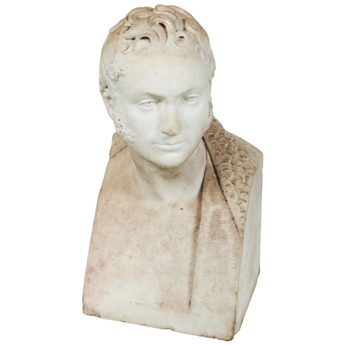 1793 - A MARBLE BUST OF AN EMINENT LOOKING GENTLEMAN SIGNED TO THE REAR C.SMITH SCULPTOR, 1826.   57 cms   ... 