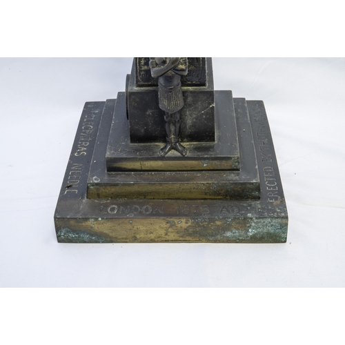 1829 - CLEOPATRA'S NEEDLE, A Victorian bronze oil lamp the base formed as the Needle and cast with the lege... 