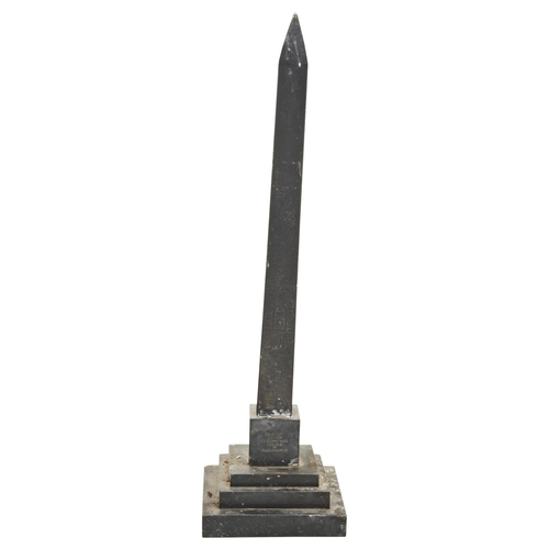 1832 - A BLACK MARBLE MODEL OF CLEOPATRAS NEEDLE WITH INCISED INSCRIPTION 'OBELISK CALLED CLEOPATRAS NEEDLE... 