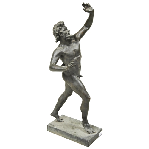 1835 - THE DANCING FAUN OF NAPLES, after the antique, large 19th century bronze. 80cms max