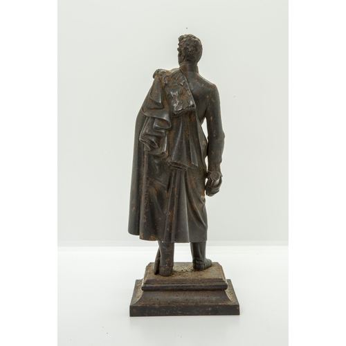 1844 - A RARE DEVARANNE, Berlin Cast Iron Statuette of the Duke of Wellington, signed to the base. 21 cms h... 