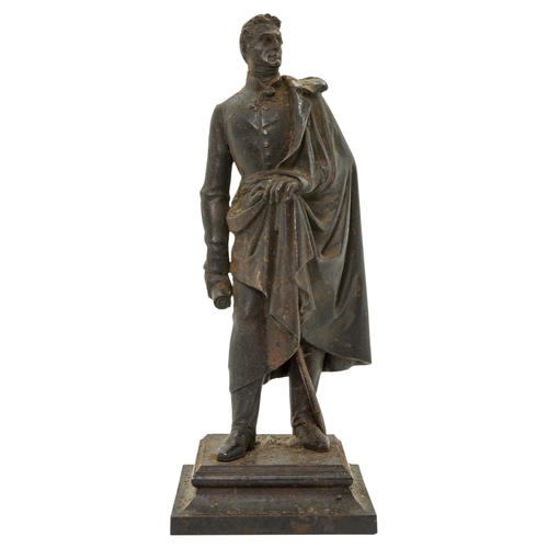 1844 - A RARE DEVARANNE, Berlin Cast Iron Statuette of the Duke of Wellington, signed to the base. 21 cms h... 