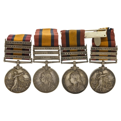 761 - 4015 PTE G. NORMAN 1/RL DRAGNS 1900 SOUTH AFRICA MEDAL with bars for Laing's Nek, Transvaal, Relief ... 