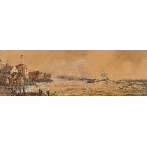 10 - THOMAS BUSH HARDY (1842-1897)IN DISTESS. OFF STAITHES. YORKSwatercolour, signed, inscribed and dated... 
