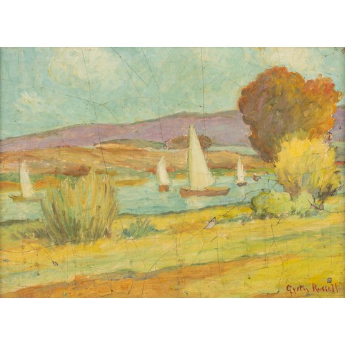 65 - GYRTH RUSSELL (1892-1970)'SAILING BOATS ON A LAKE'oil on canvas, signed lower right25cm x 35cm... 