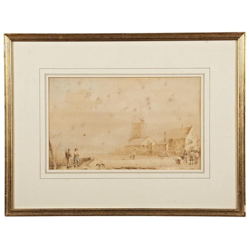 78 - MARTINUS SCHOUMAN (1770-1848)MATCHED PAIR OF PORT SCENESWatercolour, signed lower left and lower rig... 