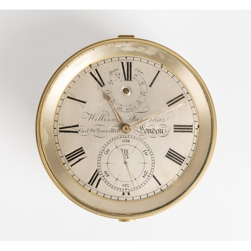 120 - A 2 DAY MARINE CHRONOMETER MOVEMENTsigned William Farquhar, George St, Tower Hill, London No. H3, su... 