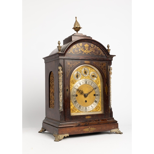 127 - A VICTORIAN 1/4 CHIMING MANUFACTURED CLOCK, 7