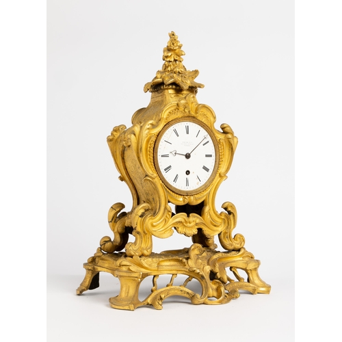 137 - A GOOD ORMOLU MANTEL TIMEPIECE. With enamel dial, signed Payne & Co, New Bond St, London, also s... 