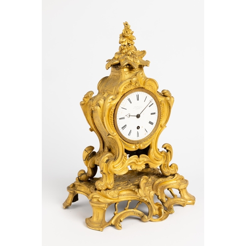 137 - A GOOD ORMOLU MANTEL TIMEPIECE. With enamel dial, signed Payne & Co, New Bond St, London, also s... 