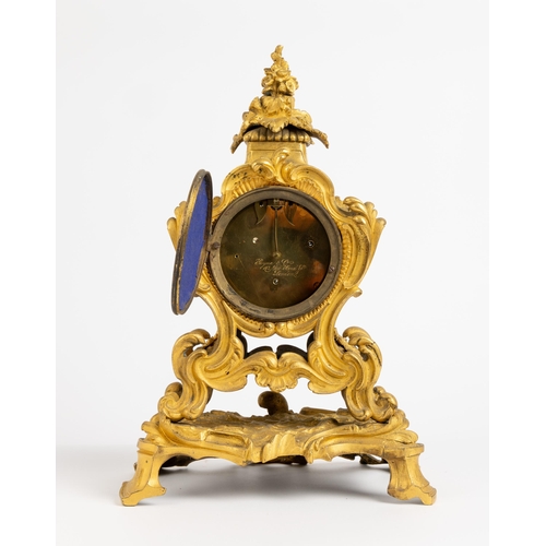 137 - A GOOD ORMOLU MANTEL TIMEPIECE. With enamel dial, signed Payne & Co, New Bond St, London, also s... 