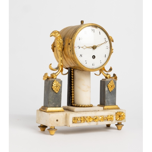 138 - A FRENCH MARBLE MANTEL TIMEPIECE. Fitted with a single train fusee movement, signed James Brown, Lon... 