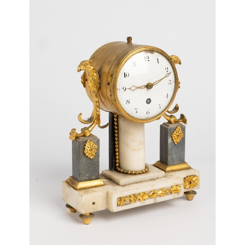 138 - A FRENCH MARBLE MANTEL TIMEPIECE. Fitted with a single train fusee movement, signed James Brown, Lon... 