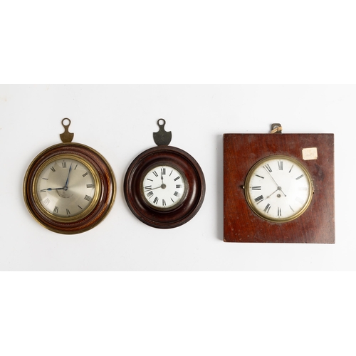 156 - THREE SEDAN TIMEPIECE. One signed W.M.Smith, London, No 742, in later mahogany case. Another with mo... 