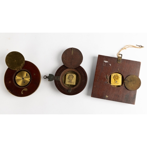 156 - THREE SEDAN TIMEPIECE. One signed W.M.Smith, London, No 742, in later mahogany case. Another with mo... 