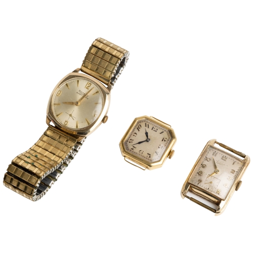 264 - AN 18CT GOLD LADIES WRISTWATCH. Signed Texina, silvered dial in octagonal case, London 1924, a 9CT g... 