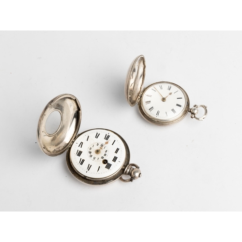 240 - A SILVER HALF HUNTING CASED VERGE WATCH. Signed Jho Warner Junr, Evesham, No 1382, Birmingham, 1816,... 