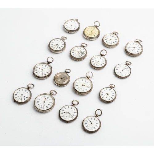 268 - TEN ENGLISH SILVER CASED WATCHESand six Swiss Silver Watches. A/F (16)