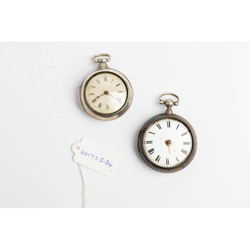 246 - A SILVER PAIR CASED VERGE WATCH. Signed D Edmonds, Liverpool, No.827 both cases plain, Birmingham 17... 