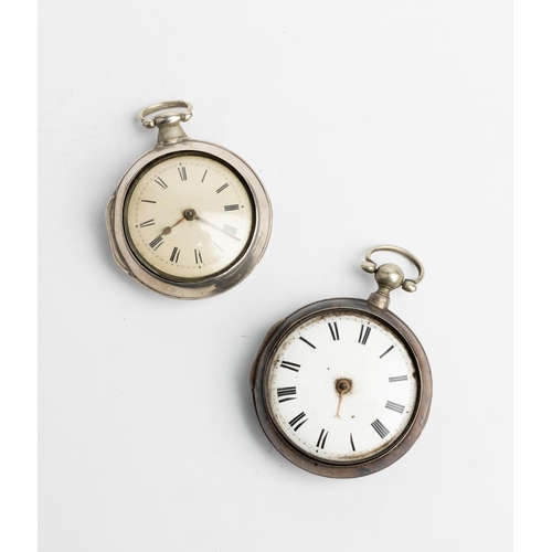 246 - A SILVER PAIR CASED VERGE WATCH. Signed D Edmonds, Liverpool, No.827 both cases plain, Birmingham 17... 