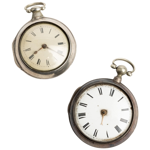 246 - A SILVER PAIR CASED VERGE WATCH. Signed D Edmonds, Liverpool, No.827 both cases plain, Birmingham 17... 