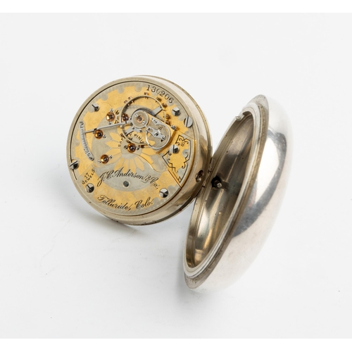 248 - HAMILTON: A COINSILVER CASED KEYLESS LEVER WATCH. the dial and two tone movement signed J.C.Anderson... 