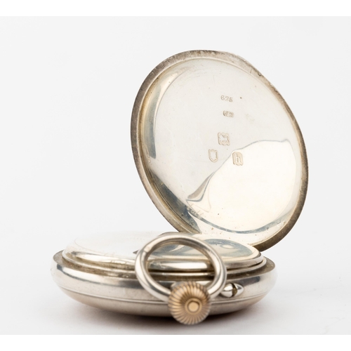 253 - A SILVER HALF HUNTING CASED KEYLESS LEVEL WATCH. Signed J.W.Benson, Ludgate Hill, London, No.11961,T... 