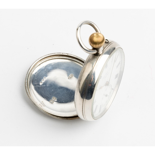 254 - A SILVER KEYLESS LEVER WATCH. Signed J.W.Benson, Ludgate Hill, London, No.577866. The Bank Watch. Be... 