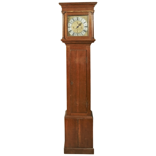 174 - A 30 HOUR OAK LONGCASE CLOCK 10.5inch brass dial signed WM Abbott, Sarson Fecit, date aperture flank... 