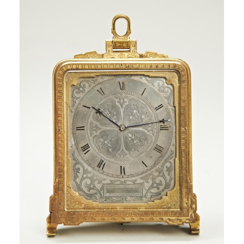 198 - THOMAS COLE: A GILT BRONZE STRUT TIMEPIECE Signed for the retailer C.F Hancock, 39 Bruton Street, Lo... 