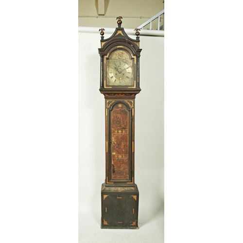 207 - AN 8 DAY LONGCASE CLOCK 12 inch brass dial signed John Lathar London, a plaque in the matted centre,... 