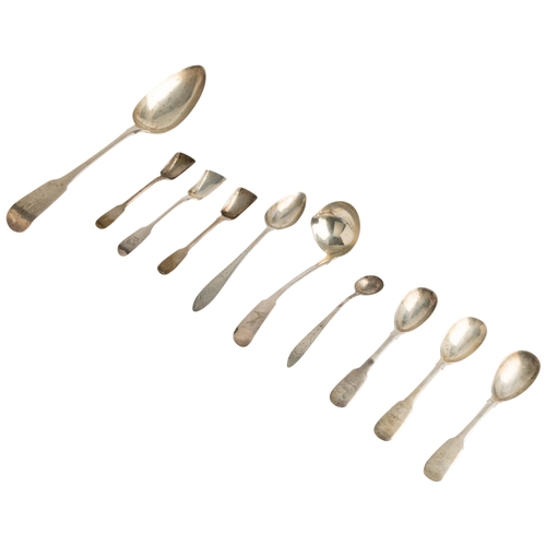 585 - TEN PIECES OF IRISH GEORGIAN FLATWARE, DUBLIN & CORK204 g.