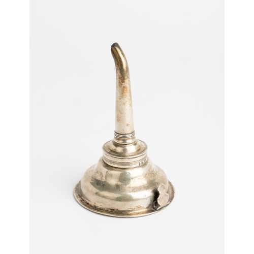 424 - A GEORGE III WINE FUNNEL, LONDON 1794 A two part funnel complete with a pierced silver retaining rin... 