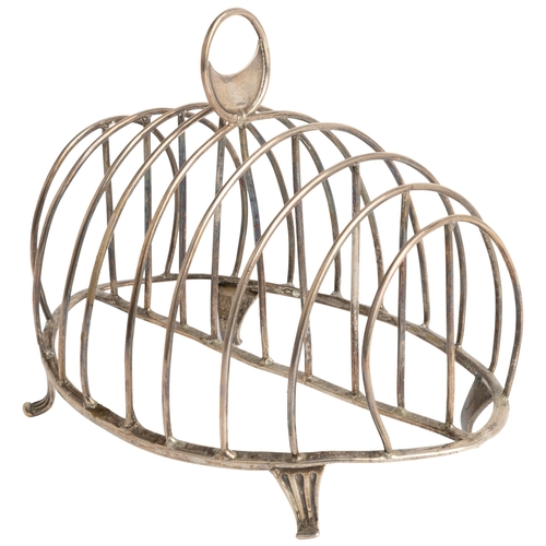 438 - AN OVAL EIGHT DIVISION TOAST RACK, LONDON 179017 cm. wide200 g.