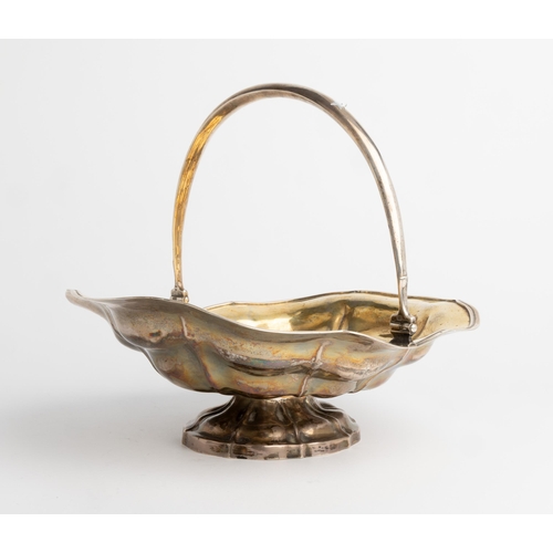 351 - A RUSSIAN SWING HANDLE BASKET, MOSCOW 1869 The interior of the basket is gilded, the body engraved w... 