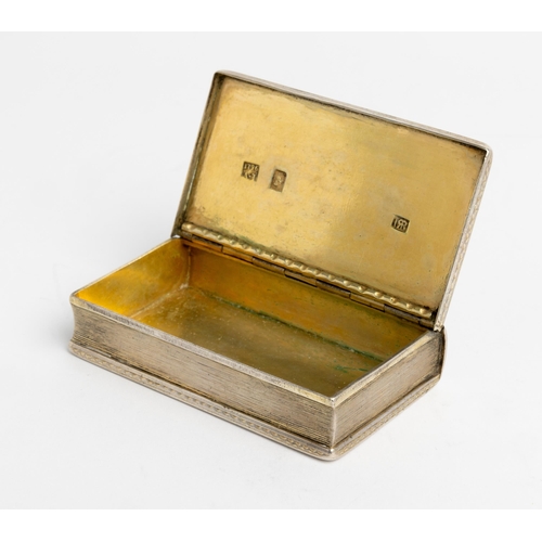 357 - A BOOK FORM SNUFF BOX WITH NIELLO ENAMEL, RUSSIAN C.1796 A silver gilt box with fine niello decorati... 