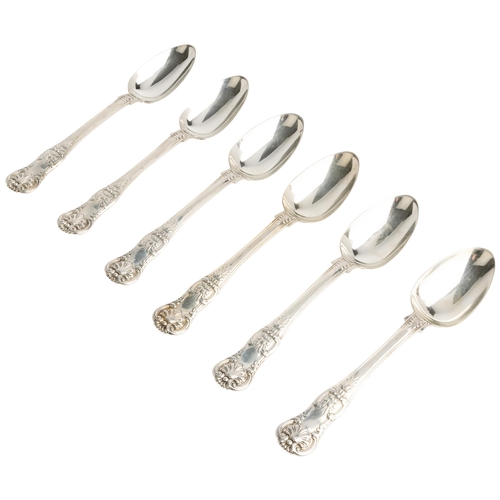 586 - SIX GEORGE IV QUEENS PATTERN DESSERT SPOON, DUBLIN 1829.18 cm.370 g.