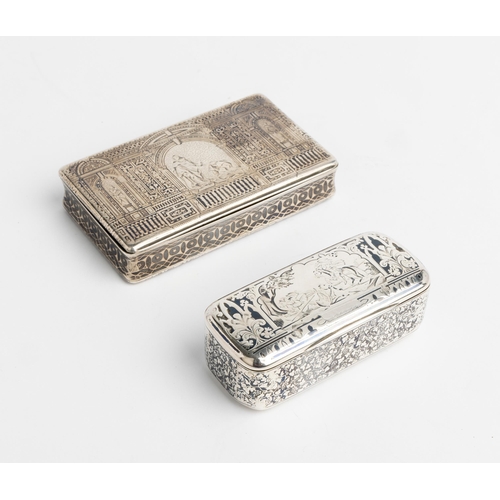 362 - AN OBLONG SNUFF BOX WITH CLASSICAL NIELLO DECORATION, PARIS C.1850 Together with another smaller box... 