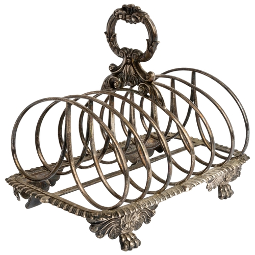 507 - A SIX DIVISION GADROON EDGE TOAST RACK, LONDON 182717.5 cm.403 g.