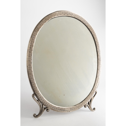 365 - A LARGE OVAL DRESSING TABLE MIRROR WITH WOODEN BACK, VIENNA C.188052 cm. approx