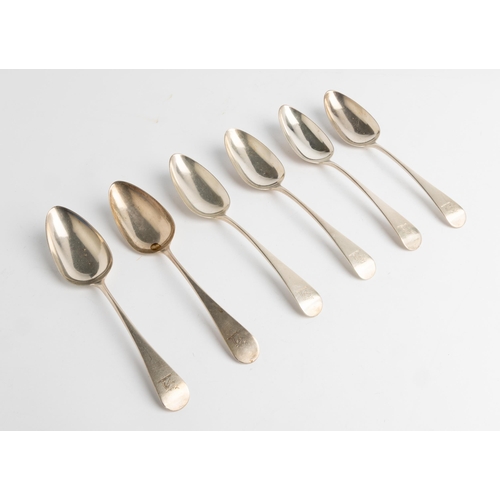 547 - A SET OF SIX OLD ENGLISH PATTERN TABLE SPOONS, LONDON 179621.4 cm.395 g.