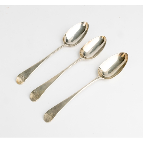 581 - THREE TABLE SPOONS BY HESTER BATEMAN, LONDON 1778179 g.