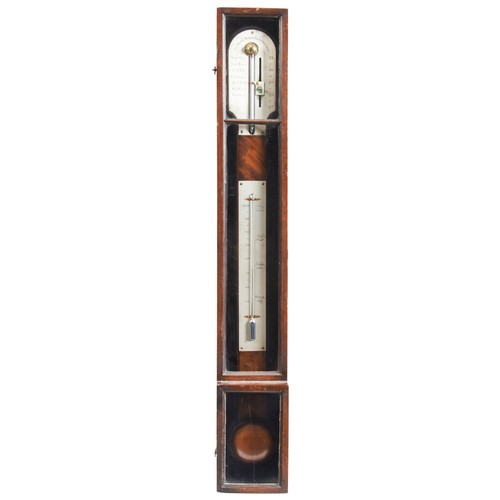 1430 - A GOOD GEORGE III MAHOGANY STICK BAROMETER BY JAMES LONGLATE 18TH CENTURYthe silvered dial inscribed... 