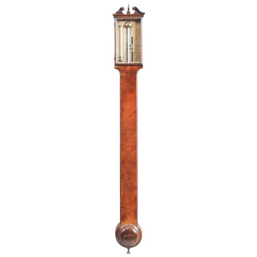 1434 - A MAHOGANY STICK BAROMETERDOLLAND, LONDON, EARLY 19TH CENTURY99cm high