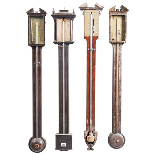 1447 - A GROUP OF EIGHT ASSORTED STICK BAROMETERS18TH / 19TH CENTURYvarious makers90cm - 99cm high... 