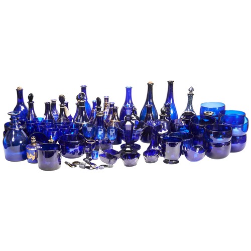 1230 - A LARGE COLLECTION OF BRISTOL BLUE GLASSWARE19TH CENTURYmostly tableware's (qty)