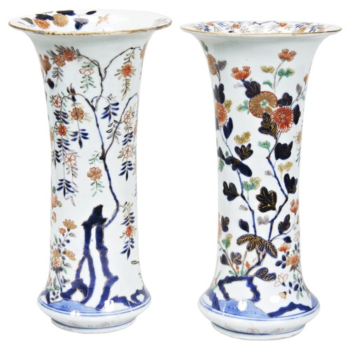 2193 - A PAIR OF JAPANESE IMARI TRUMPET VASESEDO PERIOD, 18TH / 19TH CENTURY34cm high