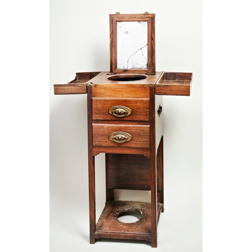 1517 - A RARE ANGLO-INDIAN HARDWOOD GENTLEMENS WASHSTANDCIRCA 1840the hinged top opening to reveal a compar... 
